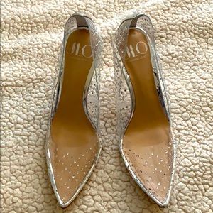 J.Lo Clear Stiletto Heels Sequins Women’s Size 6